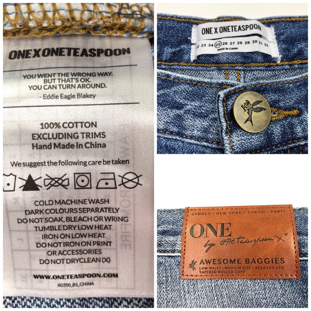 One Teaspoon Awesome Baggies Crop Boyfriend Jeans - Picture 7 of 8
